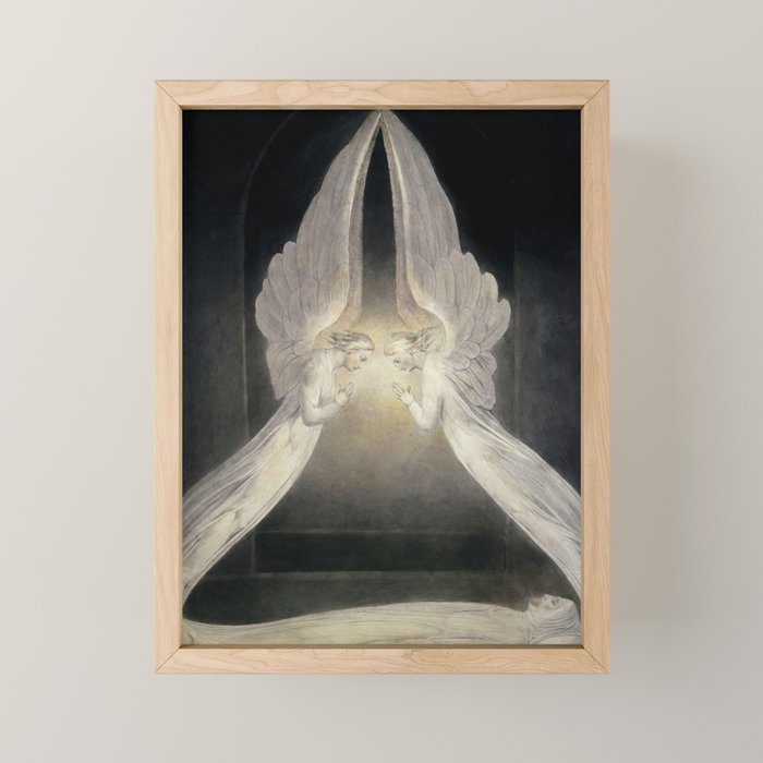 William Blake The Angels hovering over the body of Christ in the Sepulchre Mini Art Print Gallery Image 1