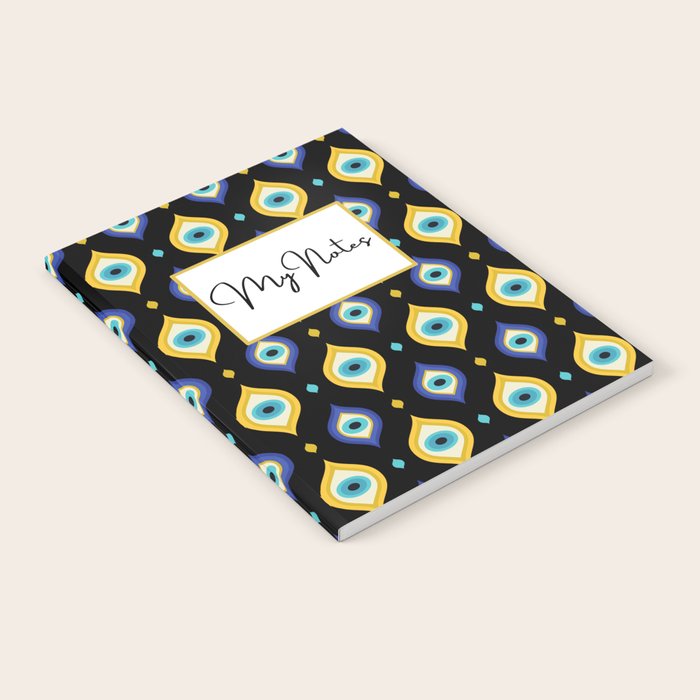 Mystic Evil Eyes on Black Notebook Gallery Image 2