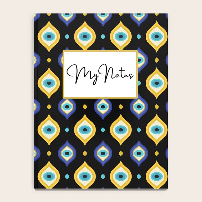 Mystic Evil Eyes on Black Notebook Gallery Image 4
