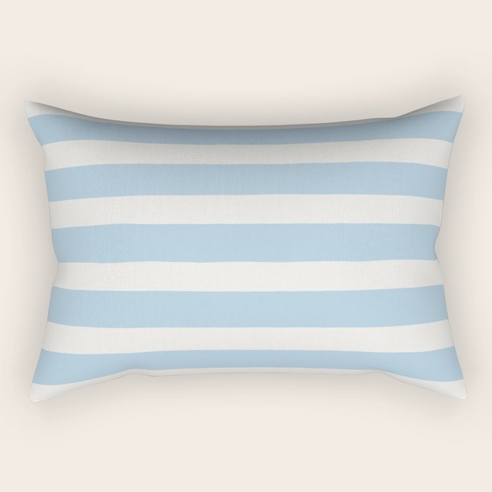 Thick Stripes Baby Blue Rectangular Pillow Gallery Image 1