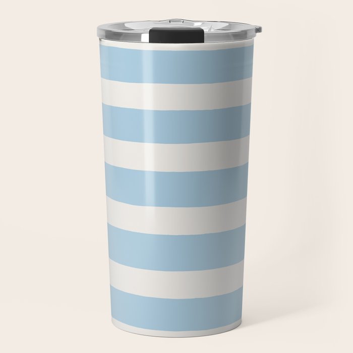 Thick Stripes Baby Blue Travel Mug Gallery Image 1