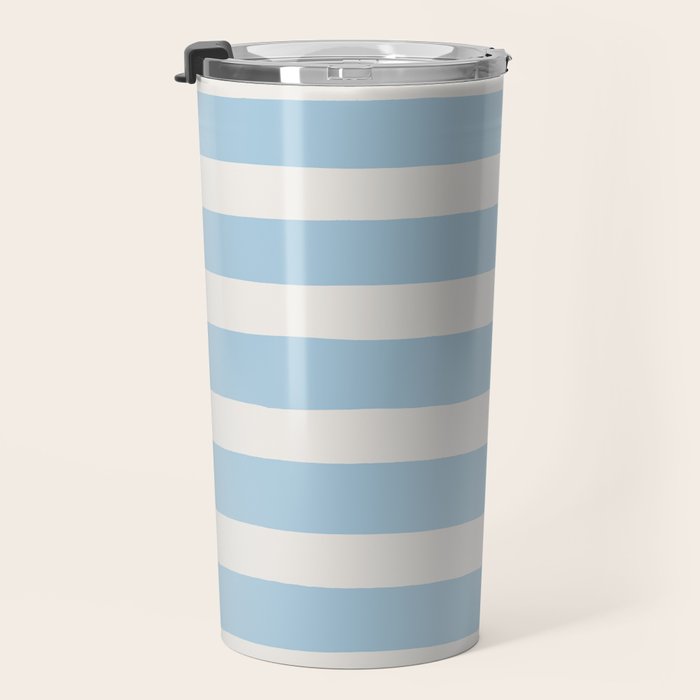 Thick Stripes Baby Blue Travel Mug Gallery Image 3