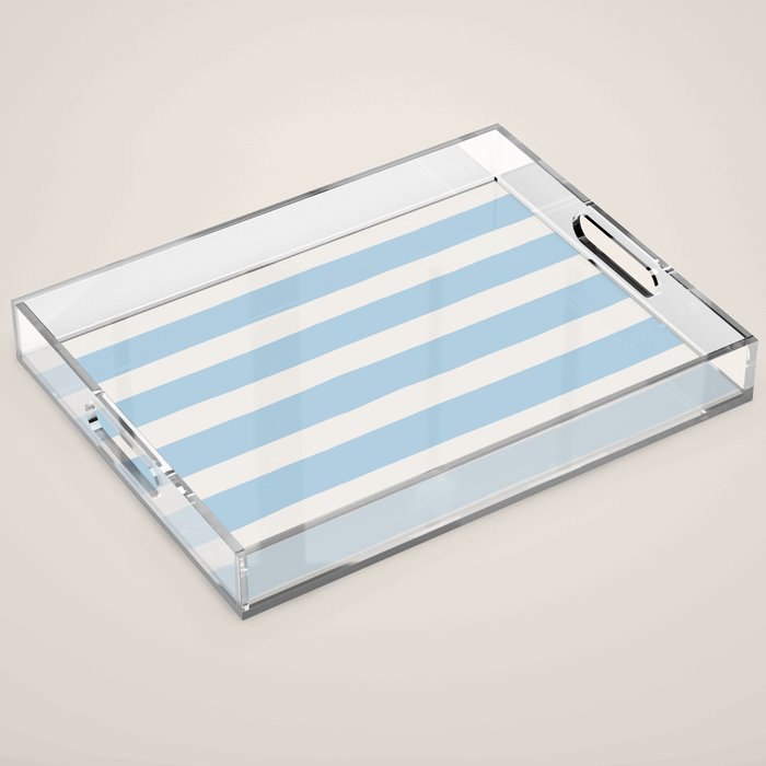 Thick Stripes Baby Blue Acrylic Tray Gallery Image 1