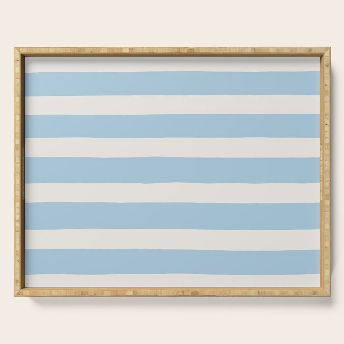 Thick Stripes Baby Blue Serving Tray Gallery Image 1