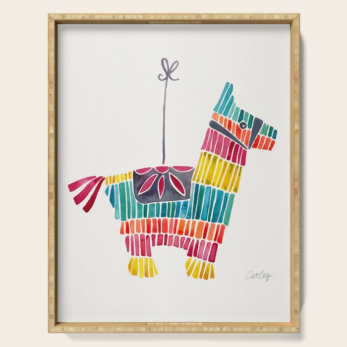 Mexican Donkey PinÌata â CMYK Palette Serving Tray Gallery Image 1