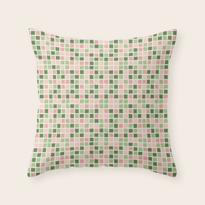 Pattern grid mosaic Throw Pillow Gallery Image 1