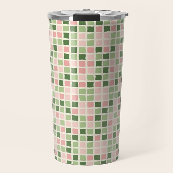 Pattern grid mosaic Travel Mug Gallery Image 1