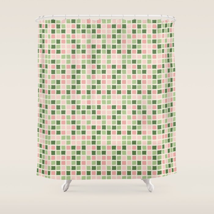Pattern grid mosaic Shower Curtain Gallery Image 1