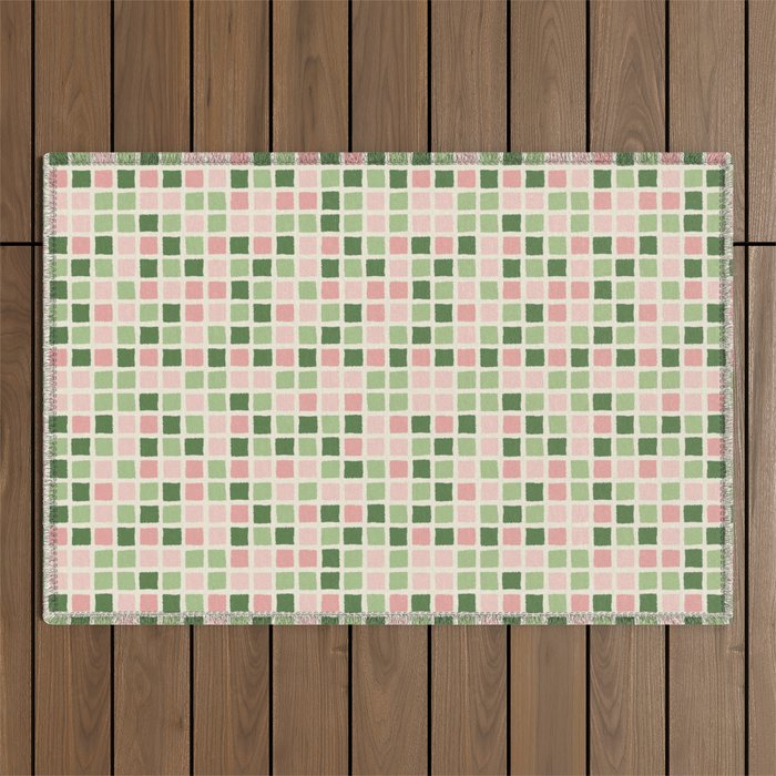 Pattern grid mosaic Outdoor Rug Gallery Image 1