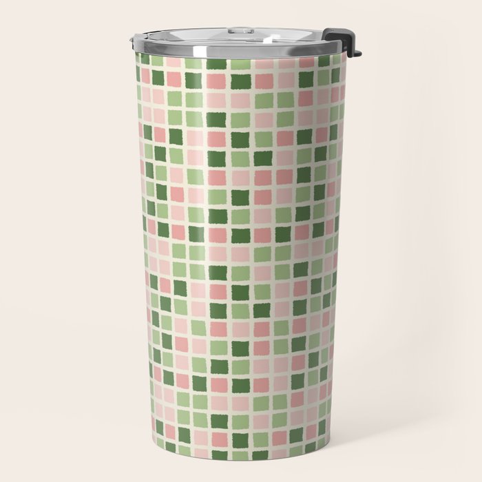 Pattern grid mosaic Travel Mug Gallery Image 2