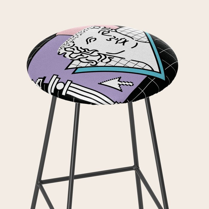 Apollo Vaporwave / greek god Stool Gallery Image 2