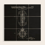 Football Patent - Black Wood Wall Art Gallery Image 1