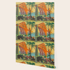 Mid Century Colorful Travel Posters Forth Bridge British Railways Wallpaper Gallery Image 2