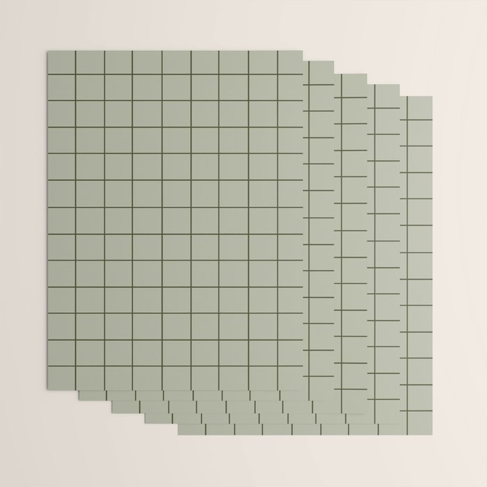 Grid (Green) Wrapping Paper Gallery Image 3