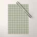 Grid (Green) Wrapping Paper Gallery Image 1