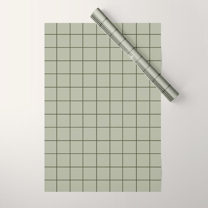 Grid (Green) Wrapping Paper Gallery Image 1