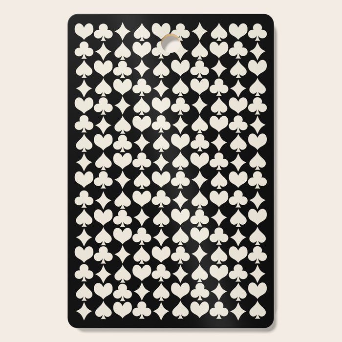 Card Suit Motifs I Black and White Cutting Board Gallery Image 1