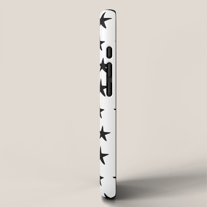 Star Pattern Black On White iPhone Case Gallery Image 2