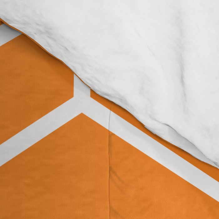 Geometric Honeycomb Pattern in White and Orange Comforter Gallery Image 4