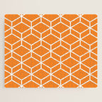 Geometric Honeycomb Pattern in White and Orange Jigsaw Puzzle Gallery Image 1