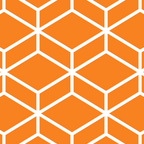 Geometric Honeycomb Pattern in White and Orange Coffee Mug Gallery Image 2
