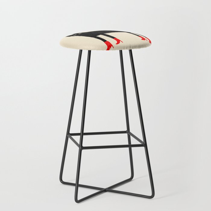 Black Cat in Red Boots Stool Gallery Image 1