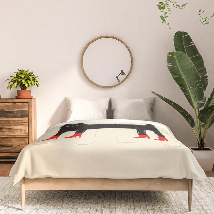 Black Cat in Red Boots Comforter Gallery Image 3