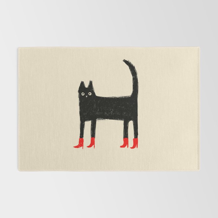 Black Cat in Red Boots Rug Gallery Image 2