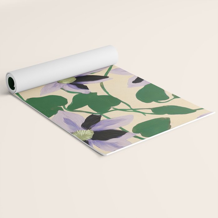 Clematis Botanical Illustration Yoga Mat Gallery Image 2