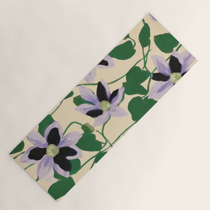 Clematis Botanical Illustration Yoga Mat Gallery Image 1