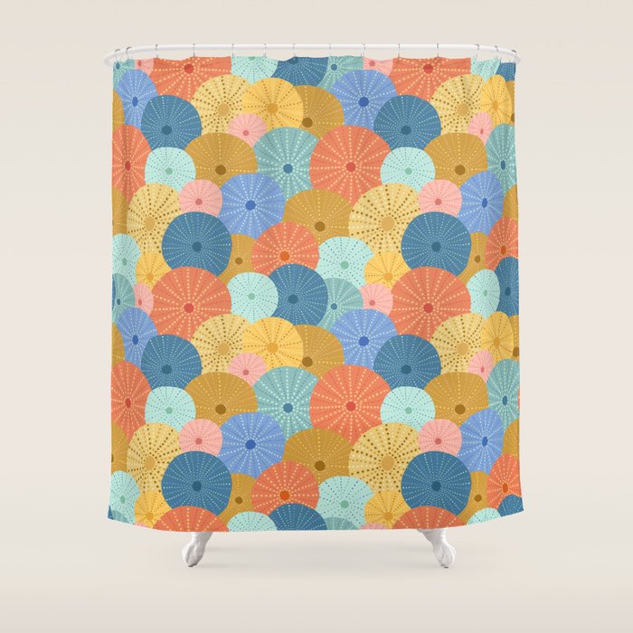 Coloful Sea Urchins 2 Shower Curtain Gallery Image 1
