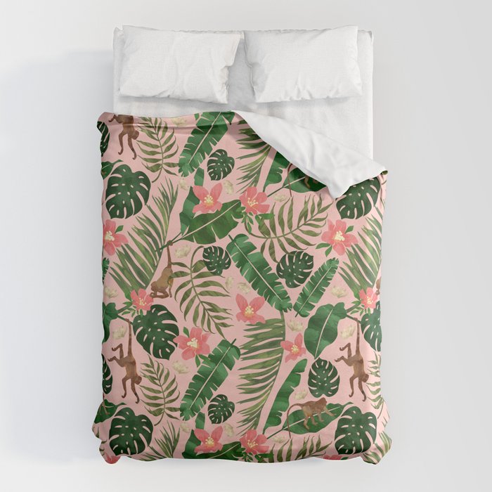 Tropical Garden - Pink Duvet Cover Gallery Image 1