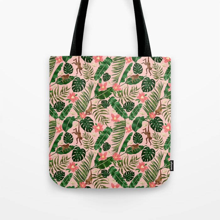 Tropical Garden - Pink Tote Bag Gallery Image 1