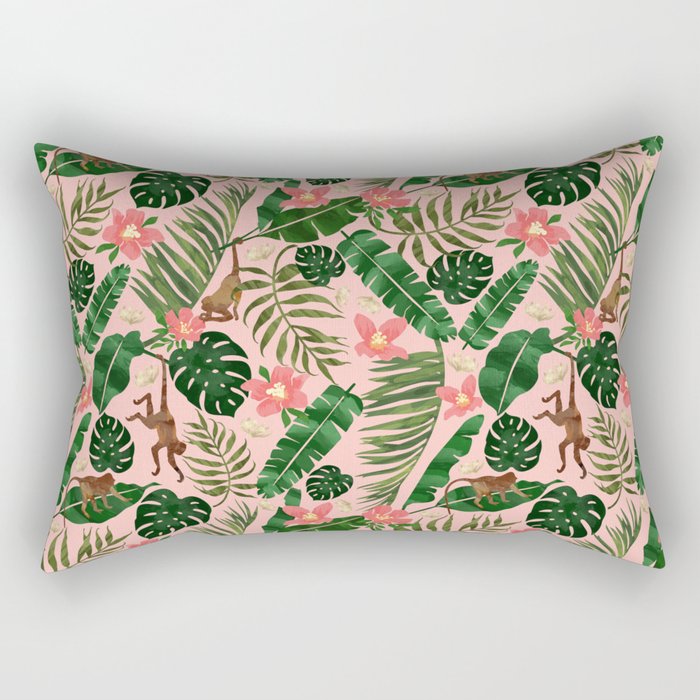 Tropical Garden - Pink Rectangular Pillow Gallery Image 2