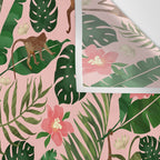 Tropical Garden - Pink Wall Tapestry Gallery Image 3