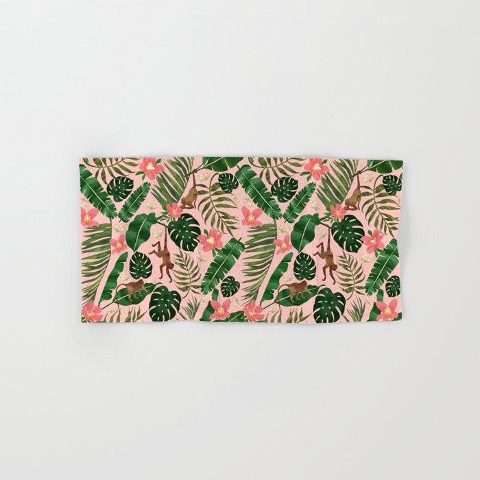 Tropical Garden - Pink Bath Towel Gallery Image 1