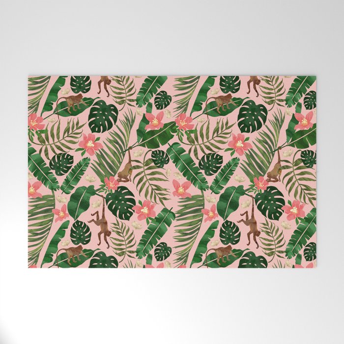 Tropical Garden - Pink Welcome Mat Gallery Image 1