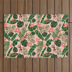 Tropical Garden - Pink Outdoor Rug Gallery Image 1
