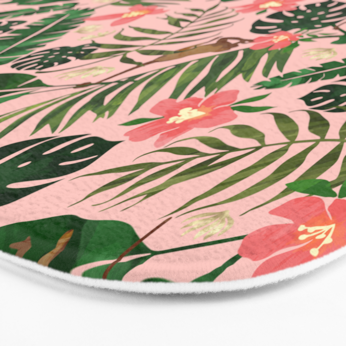 Tropical Garden - Pink Bath Mat Gallery Image 3