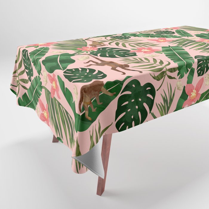 Tropical Garden - Pink Tablecloth Gallery Image 1