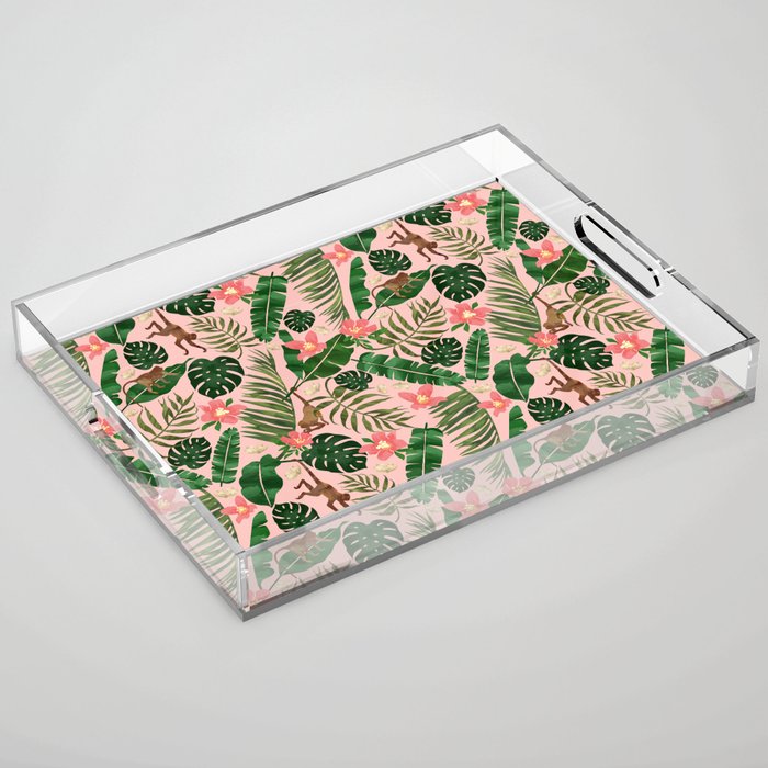 Tropical Garden - Pink Acrylic Tray Gallery Image 1