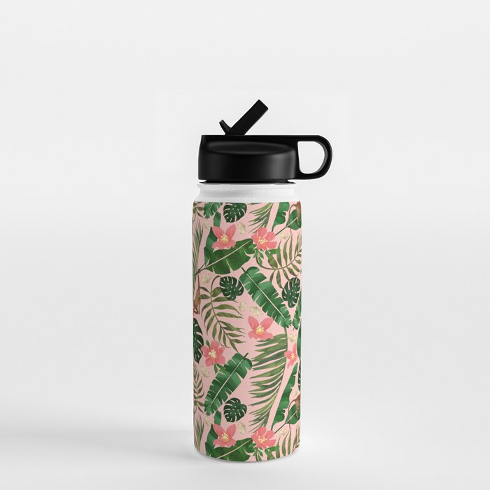 Tropical Garden - Pink Water Bottle Gallery Image 1