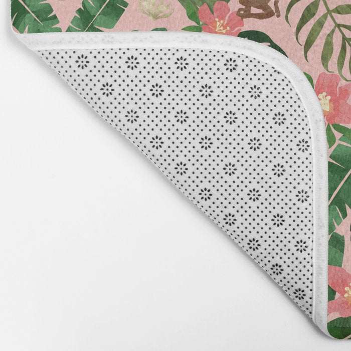 Tropical Garden - Pink Bath Mat Gallery Image 2
