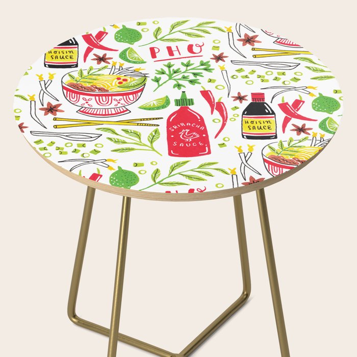 Vietnamese Pho Soup Sriracha Side Table Gallery Image 2