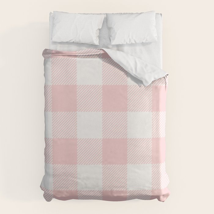 Baby Pink Buffalo Check Duvet Cover Gallery Image 1