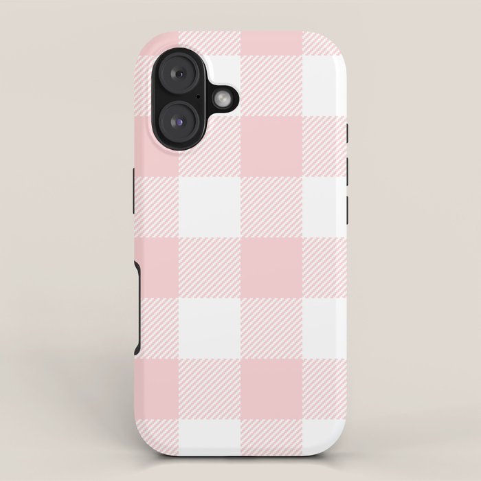 Baby Pink Buffalo Check iPhone Case Gallery Image 1