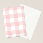 Baby Pink Buffalo Check Stationery Card Gallery Image 2