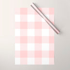 Baby Pink Buffalo Check Wrapping Paper Gallery Image 1