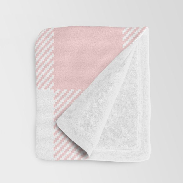 Baby Pink Buffalo Check Throw Blanket Gallery Image 3