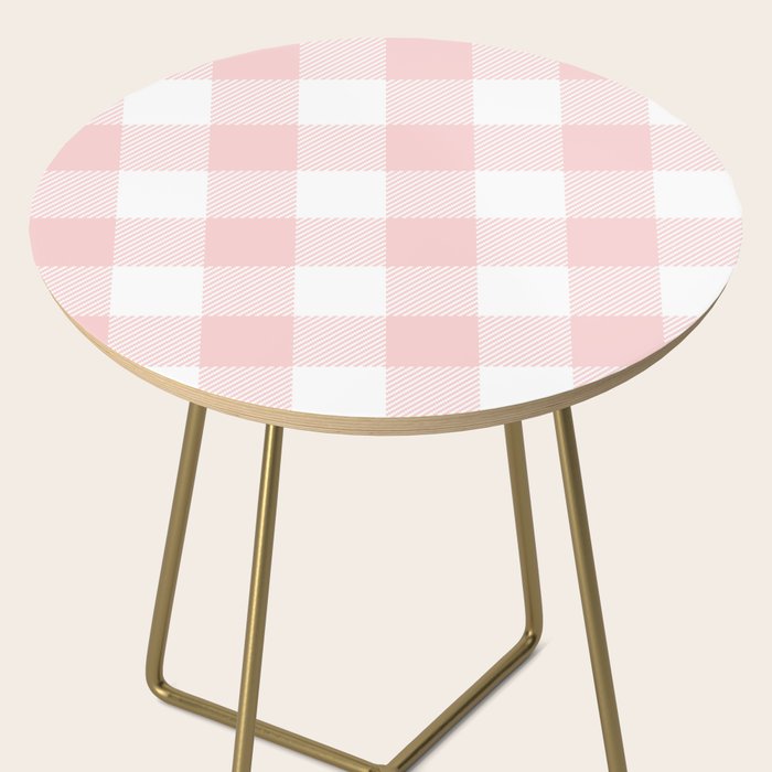 Baby Pink Buffalo Check Side Table Gallery Image 2